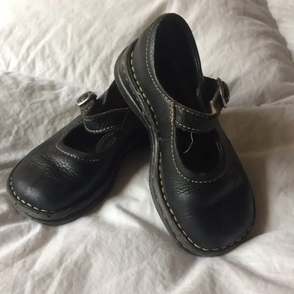 Born Girls’ Maryjane Shoes Black Leather Size 7.5 Toddler